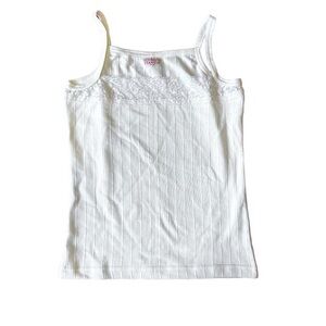 gorgeous Y2K coquette white lace tank top